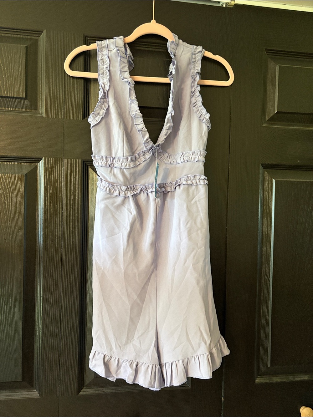 Cupshe Lavender Ruffle-Trim Romper